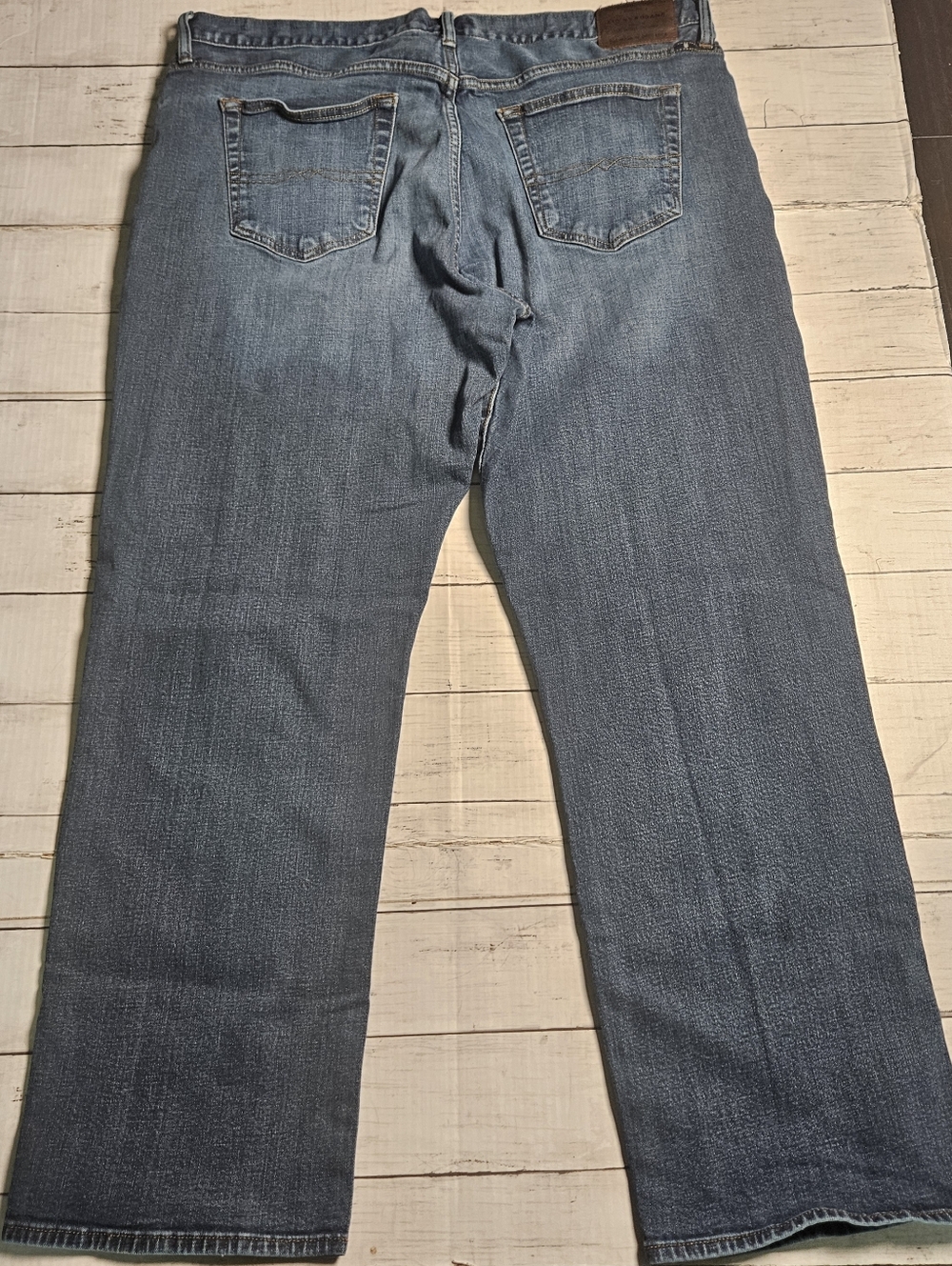 Lucky Brand 181 Relaxed Straight Jeans Mens 42x32 Medium Wash Distressed 42x30 - Picture 10 of 11